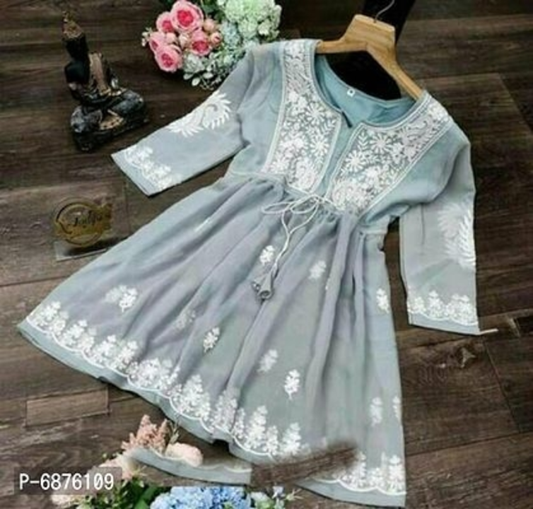 Stylish Fancy Georgette With Embroidery Design Short kurti For Women uploaded by SIRI SHOPPING MALL on 9/21/2022