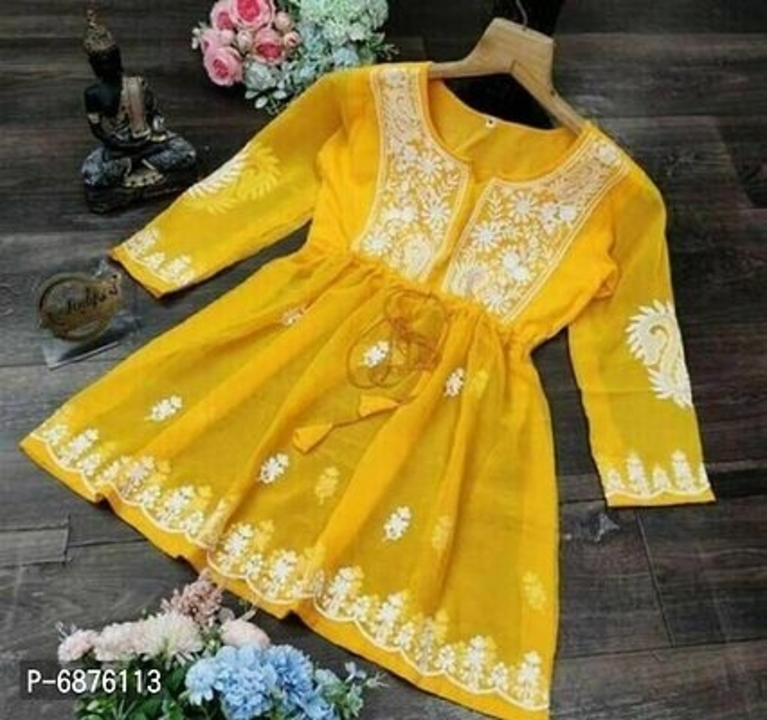 Stylish Fancy Georgette With Embroidery Design Short kurti For Women uploaded by SIRI SHOPPING MALL on 9/21/2022