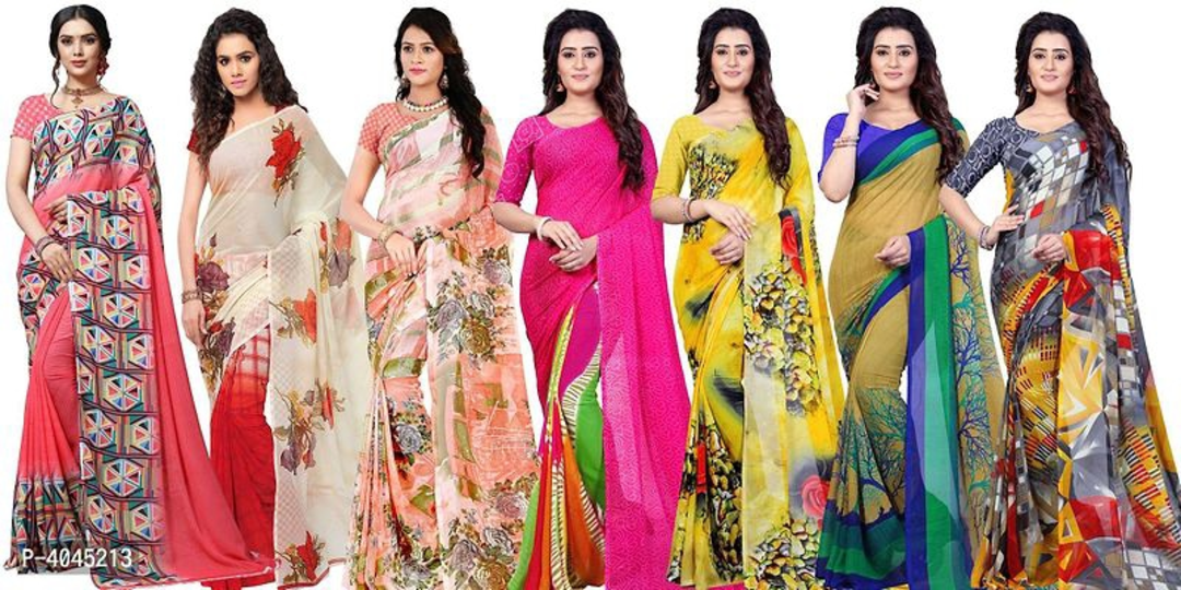 Post image Stylish Printed Daily Wear Faux Georgette Saree ( Pack Of 7 )
Stylish Printed Daily Wear Faux Georgette Saree ( Pack Of 7 )
*Color*: Multicoloured
*Fabric*: Georgette
*Type*: Saree with Blouse piece
*Style*: Printed
*Design Type*: Daily Wear
*Saree Length*: 5.25 (in metres)
*Blouse Length*: 0.75 (in metres)
*Returns*:  Within 7 days of delivery. No questions asked
⚡⚡ Hurry, 7 units available only 

Price : 2100 Rs.