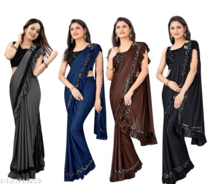 Post image Catalog Name:*Myra Fashionable Sarees*Saree Fabric: Lycra BlendBlouse: Separate Blouse PieceBlouse Fabric: Cotton SilkPattern: SolidBlouse Pattern: SequenceNet Quantity (N): Pack of 4Sizes: Free Size (Saree Length Size: 5.5 m, Blouse Length Size: 0.8 m) 
Dispatch: 2 Days
*Price :: 2400 rs.