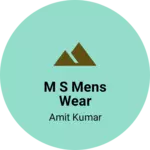 Business logo of M s mens wear