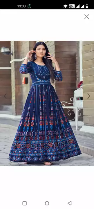Printed gown  uploaded by Choudhary textile on 9/21/2022