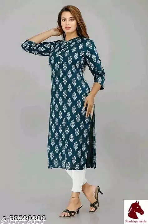 Reyon printed kurta blue uploaded by Shashi garments  on 9/21/2022