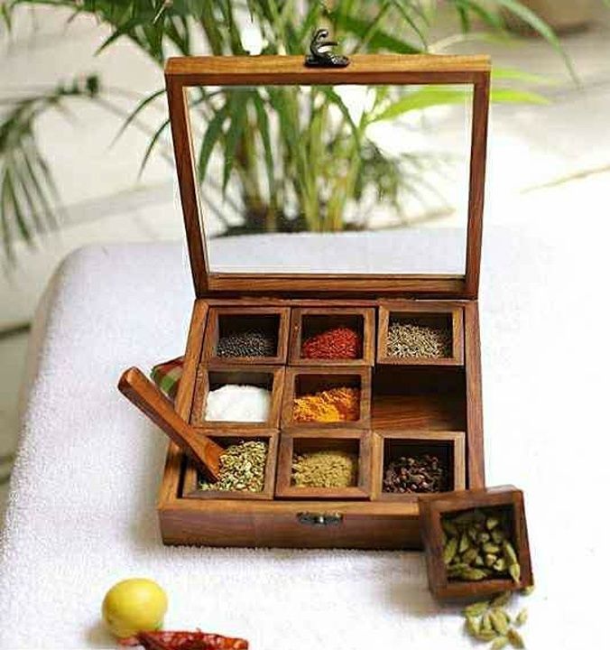 Spice Box| Masala Box | Wooden Handmade Masala Dabba uploaded by Own Art Store on 12/24/2020