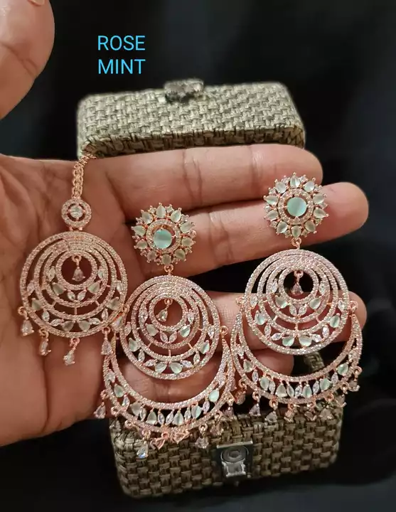 AD Premium Quality Earrings and Mangtika Combo uploaded by Fansy Jewellery  on 9/22/2022