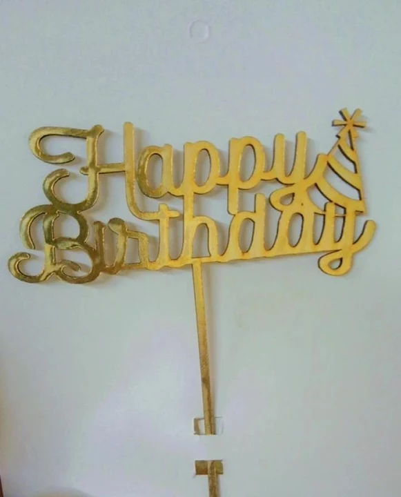 Gold finish MDF cake toppers uploaded by SUNIL INDUSTRIES on 9/22/2022
