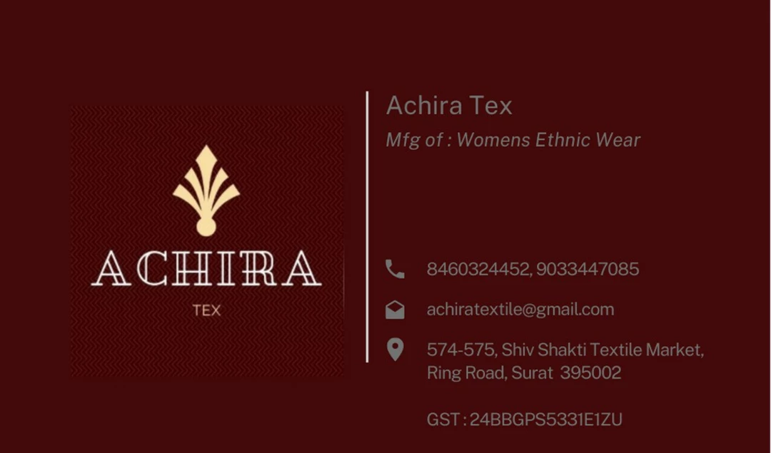 Visiting card store images of Achira Tex