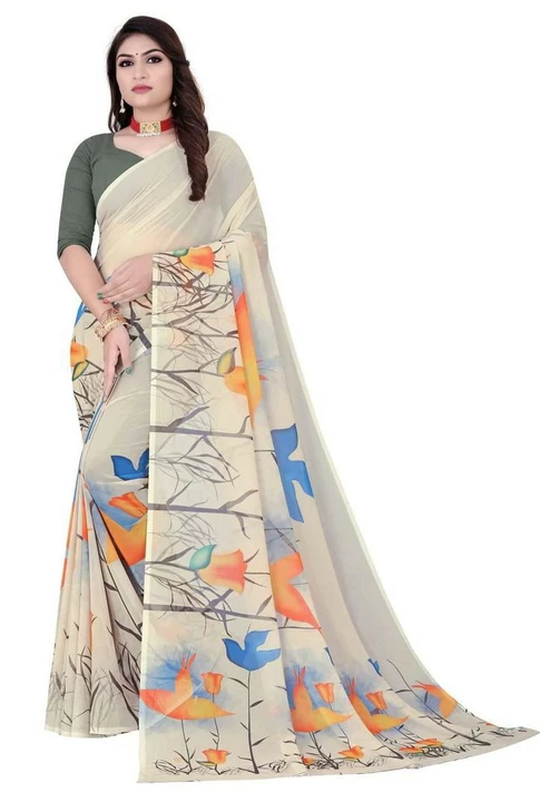 Digital print Georgette saree uploaded by business on 9/22/2022