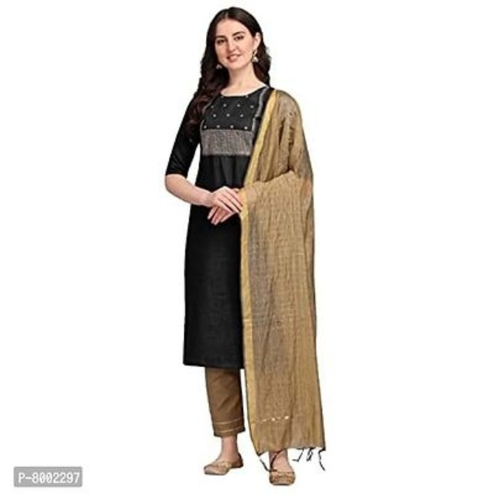 VredeVogel Cotton Embroidery Straight Kurta Pant and Chanderi Dupatta Set for Women uploaded by SIRI SHOPPING MALL on 9/22/2022