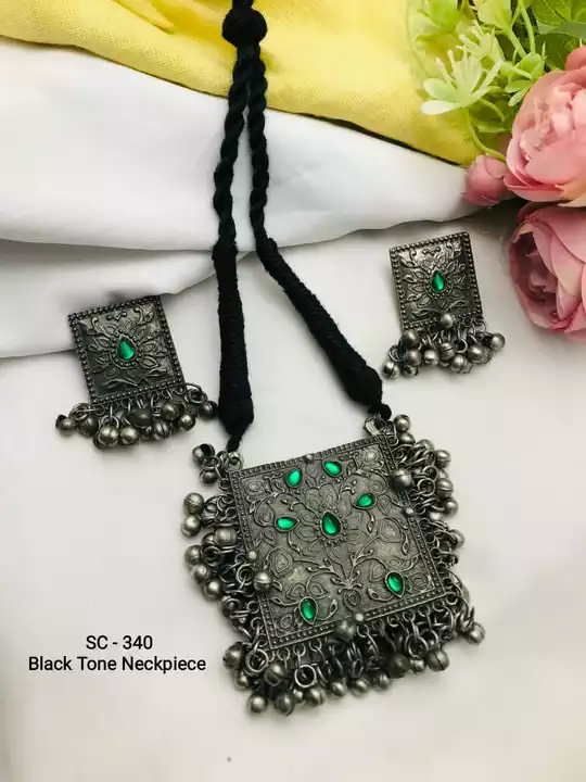 Oxidised long necklace set  uploaded by Shreevari fashion on 9/23/2022