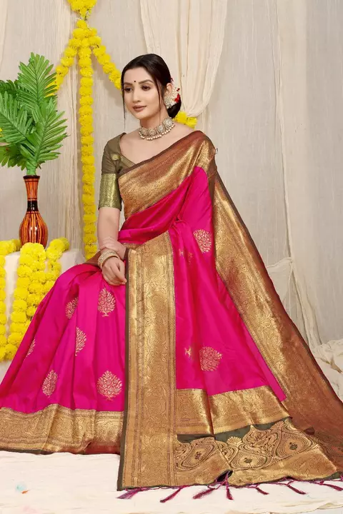 Pure silk handloom saree( pure copper jari work)  uploaded by business on 9/23/2022