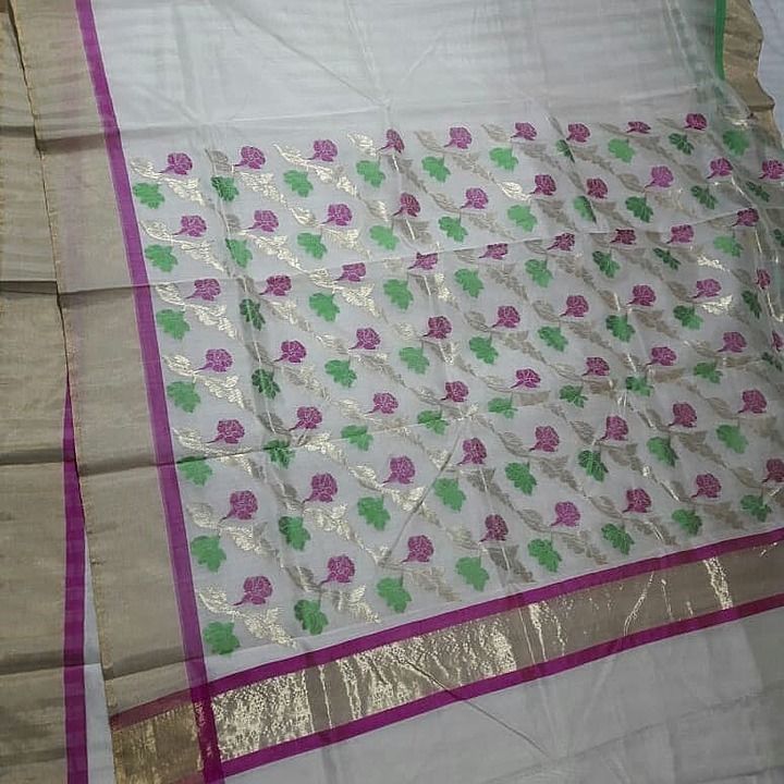 Post image Chanderi fancy handloom silk fabric Saree 
More information contect me inbox and whatsapp my whatsapp no is 8305573540
