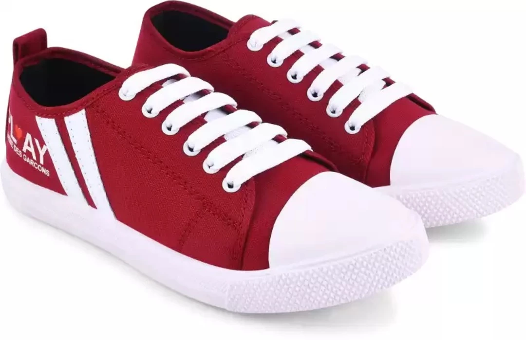 Men's Casual and Regular Wear White/Red Canvas shoes  uploaded by AS Trendz on 9/23/2022