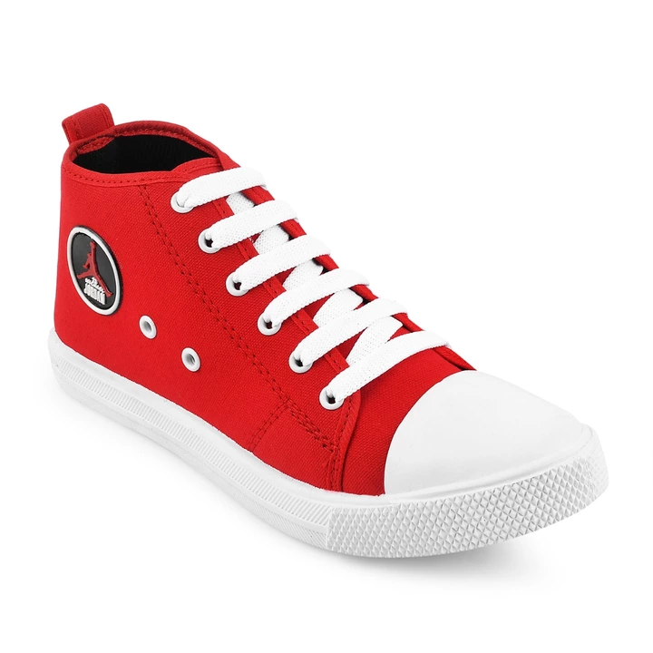 Men's Casual Wear Canvas High Neck Red/White Shoe uploaded by AS Trendz on 9/23/2022