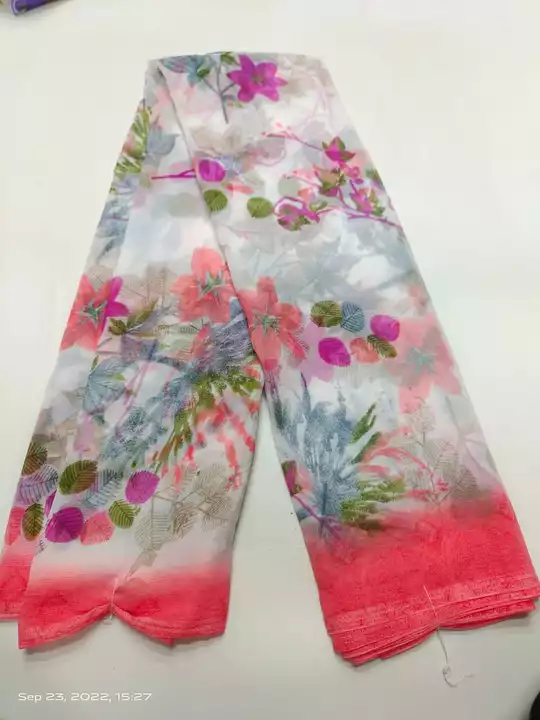 Chiffon saree uploaded by Metro textile on 9/23/2022