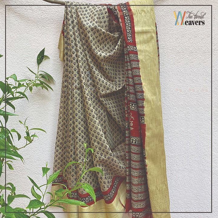 Printed cotton saree uploaded by business on 12/25/2020