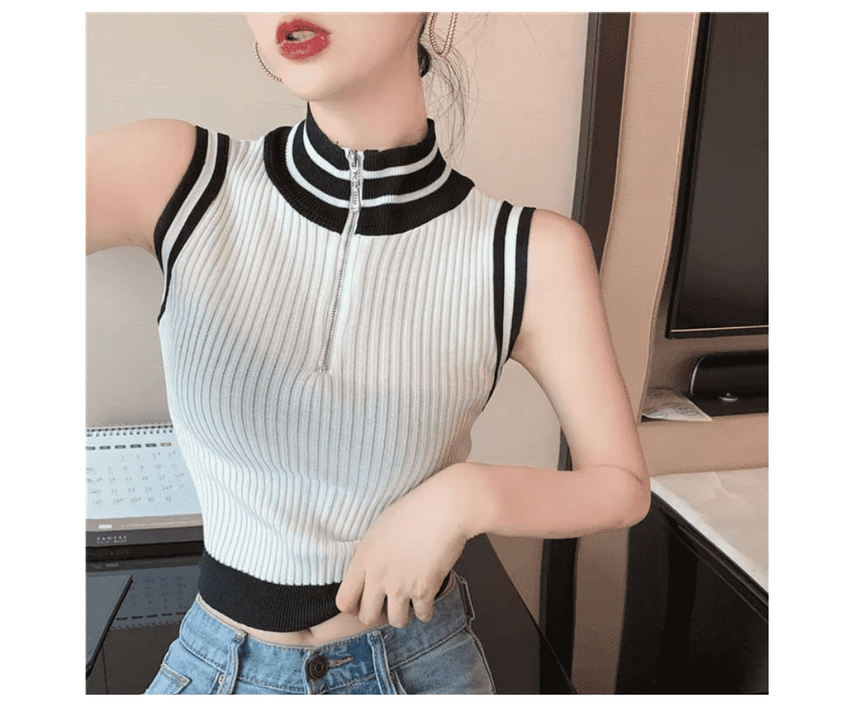 Imported Solid Crop Top with zip uploaded by business on 9/23/2022