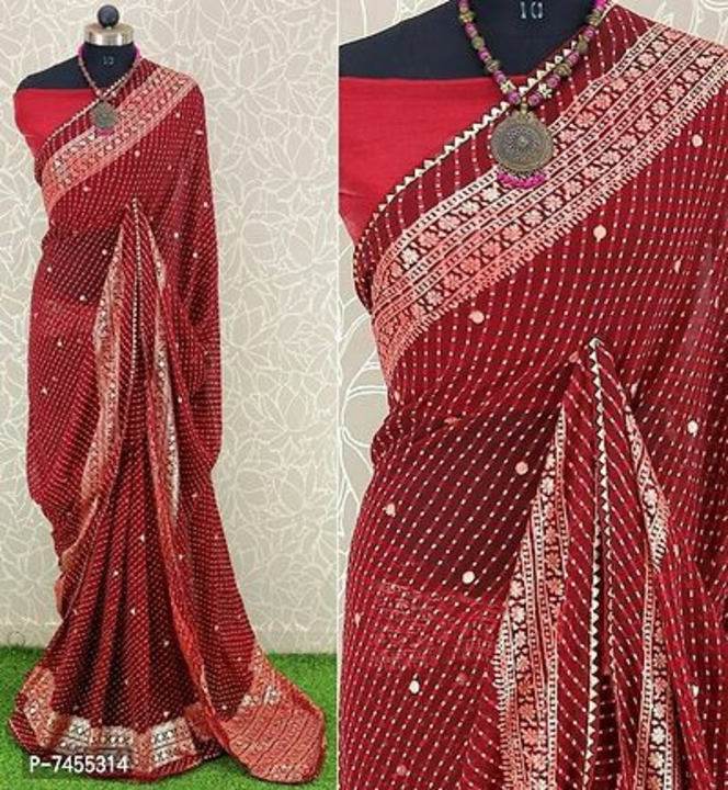 Georgette sari  uploaded by business on 9/23/2022