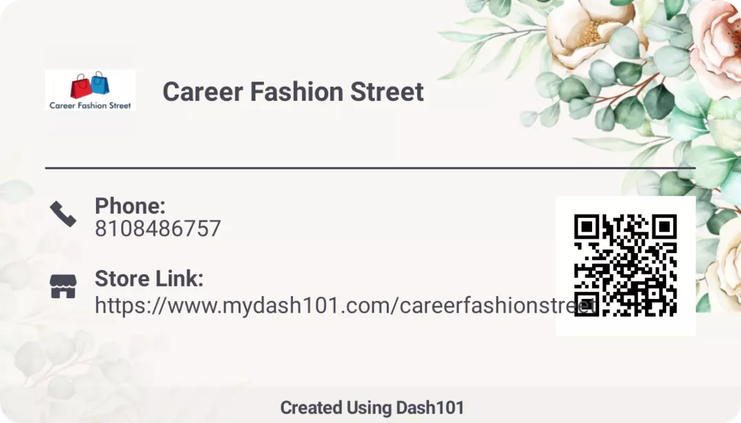Visiting card store images of Career Fashion Street