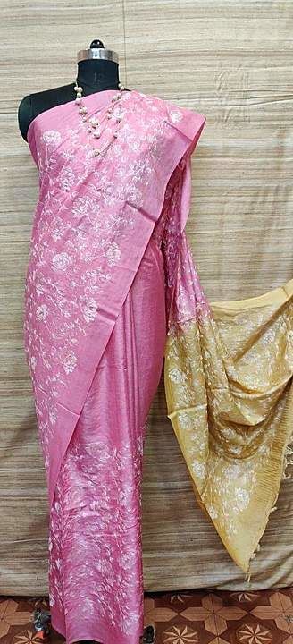 Katan staple with embroidrey work saree uploaded by business on 12/26/2020