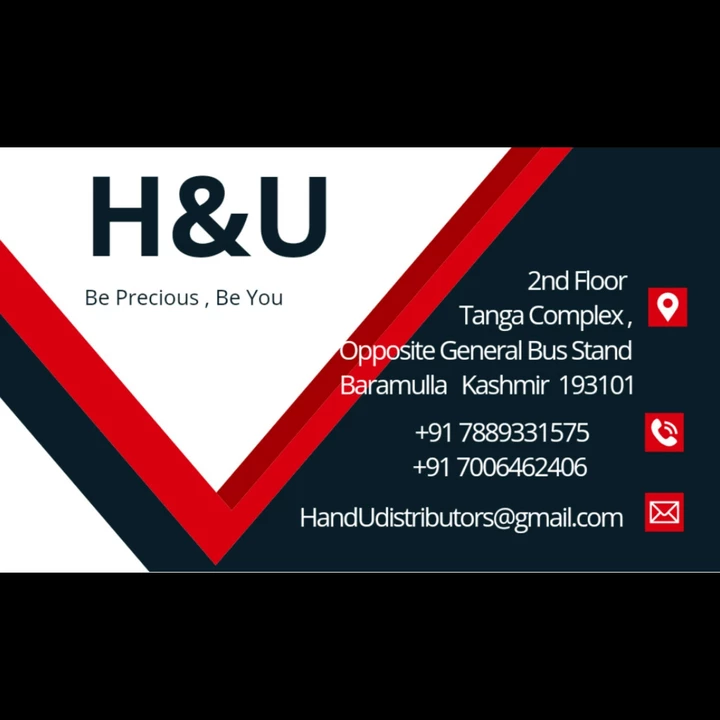 Visiting card store images of H&U Wholeseller