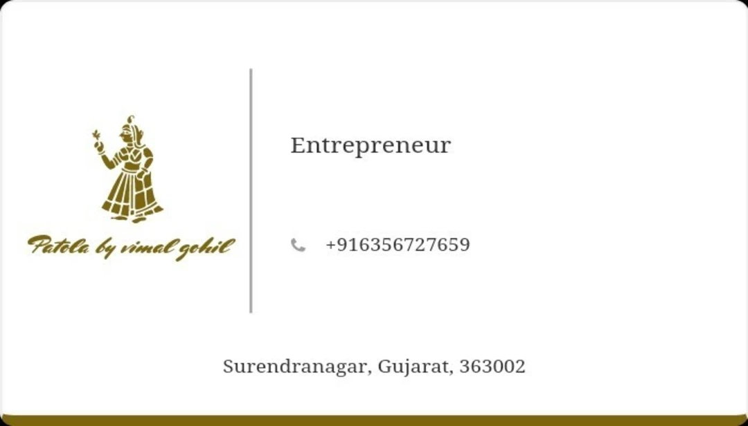 Visiting card store images of Patola by vimal gohil 