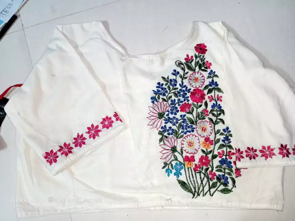 Embroidery pure cotton blause uploaded by business on 9/24/2022