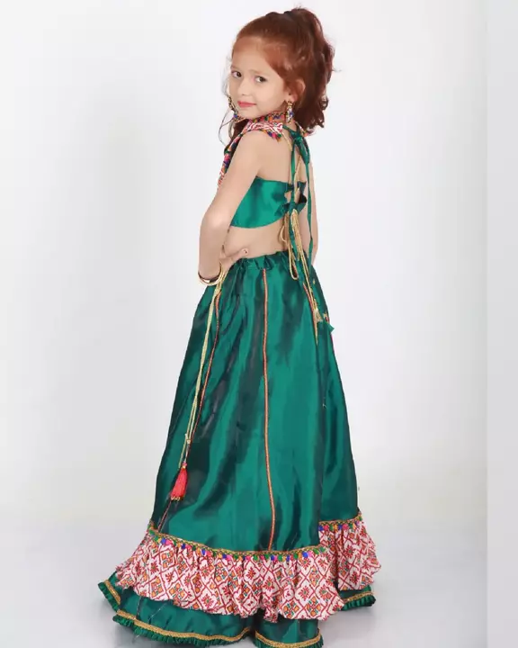 Green Navratri Dress uploaded by Little Lady Designer on 9/24/2022
