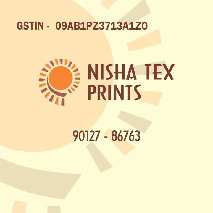 Visiting card store images of Nisha Tex prints