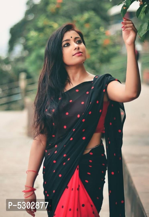 Post image I want 1-10 pieces of Saree at a total order value of 500. I am looking for Red polka dot daily wear printed georgette saree with blouse piece . Please send me price if you have this available.