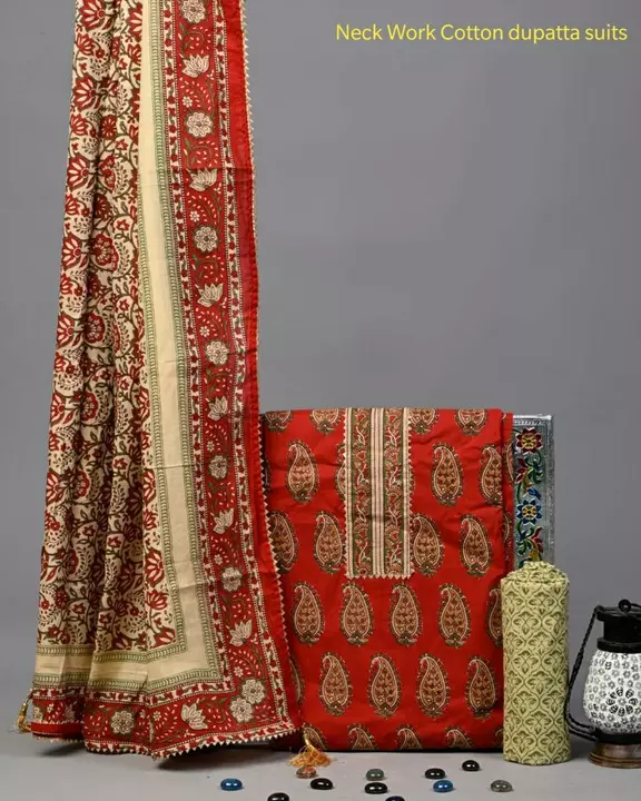 Party Wear gotta Patti work suite with cotton dupatta  uploaded by Rahul Online Deal on 9/25/2022