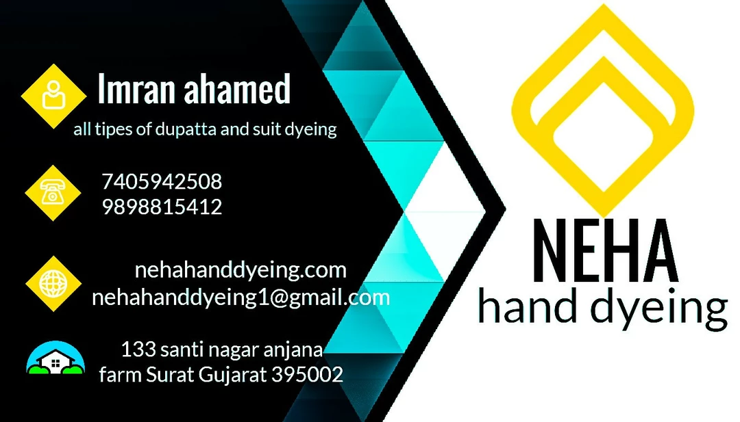 Visiting card store images of NEHA dupatta dyeing