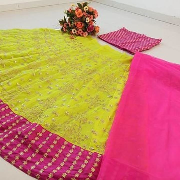 Beautiful green with pink lehenga uploaded by Trendy_stuffs on 12/27/2020