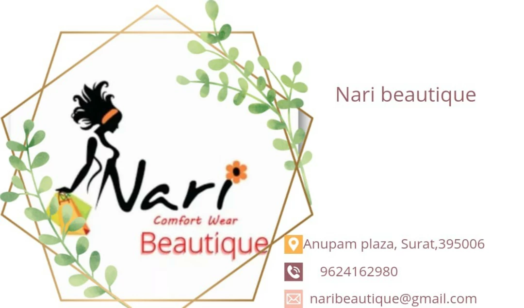 Visiting card store images of Nari beautique 