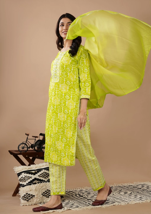 Cotton kurti set with dupatta  uploaded by business on 9/25/2022
