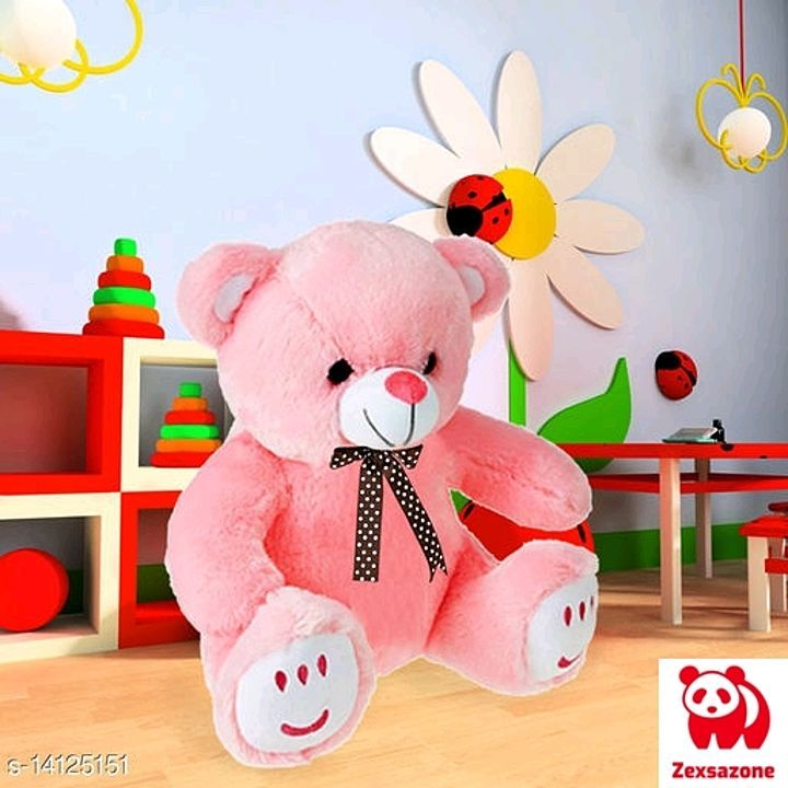 Soft push fabric teddy bear in 32 CM height in pink colour uploaded by Multi soft fabric India on 12/27/2020