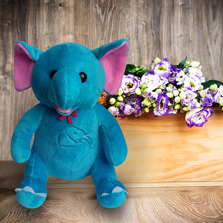 Soft push fabric Sitting elephant 22 CM height in blue colour uploaded by Multi soft fabric India on 12/27/2020