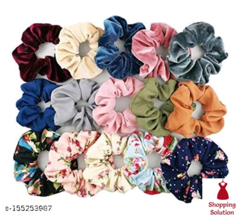 Multicolour Scrunchies, Velvet, Chiffon, Cotton Elastic Hair Bands for Women -15 Pieces
 uploaded by business on 9/26/2022