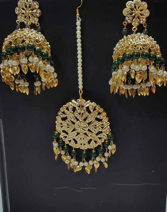 Jhumka with mangtika uploaded by Hardik handmade Jewellery on 9/26/2022