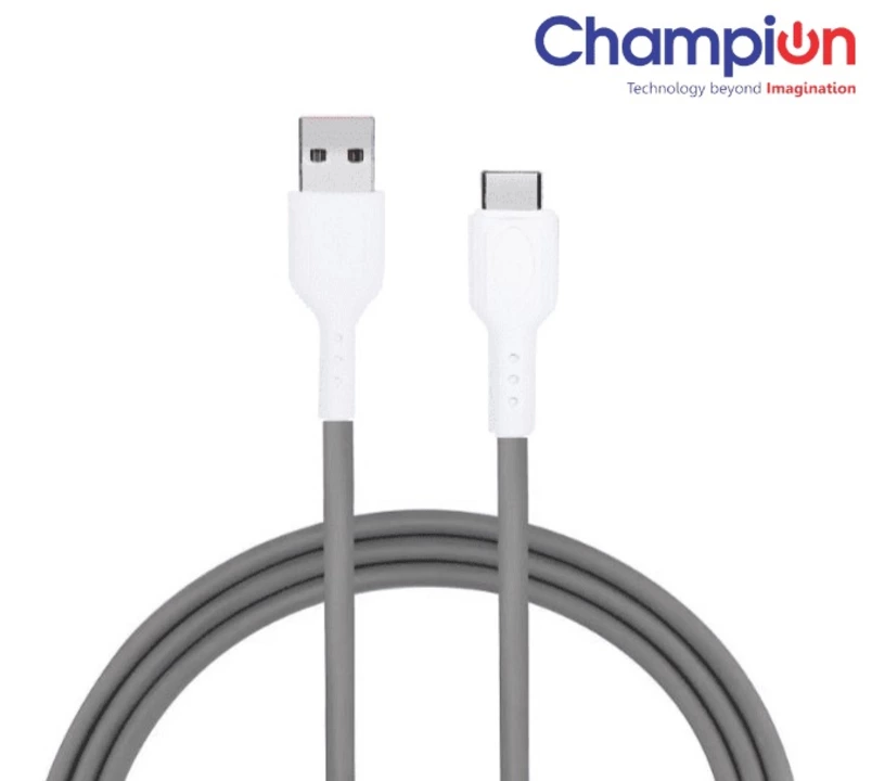 Champion 3amp 1Mtr TPE Data Cable Series C (Grey) uploaded by Techcommerce.in on 9/26/2022