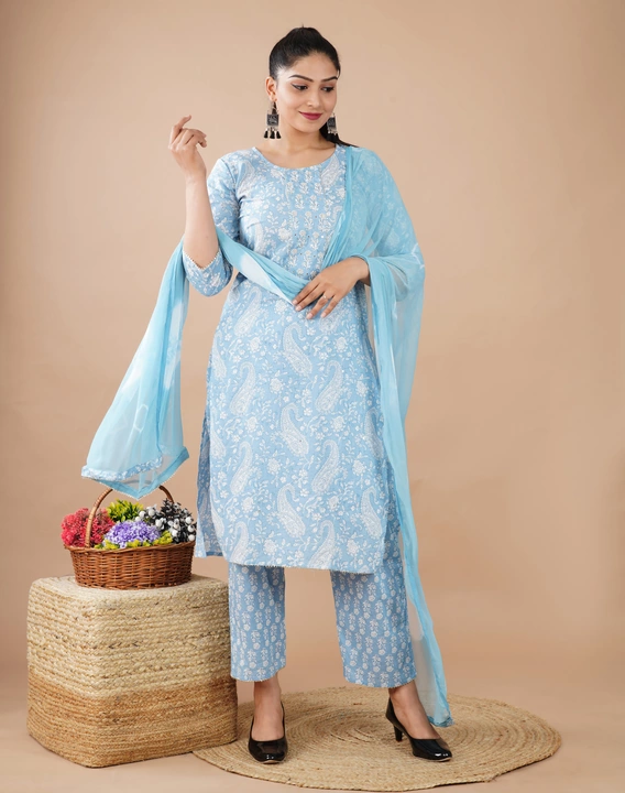 Cotton kurti set with dupatta  uploaded by business on 9/26/2022