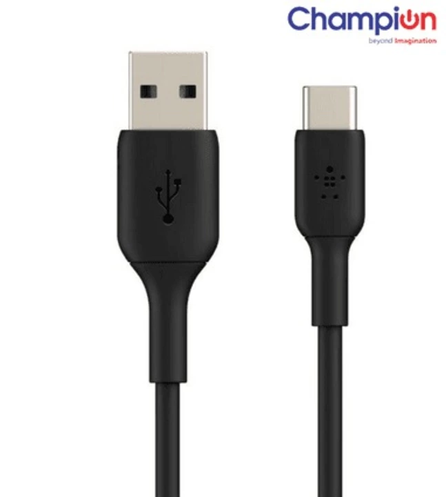Champion Type C Black/3Amp/1Mtr-Series I Data cable-Black uploaded by Techcommerce.in on 9/26/2022