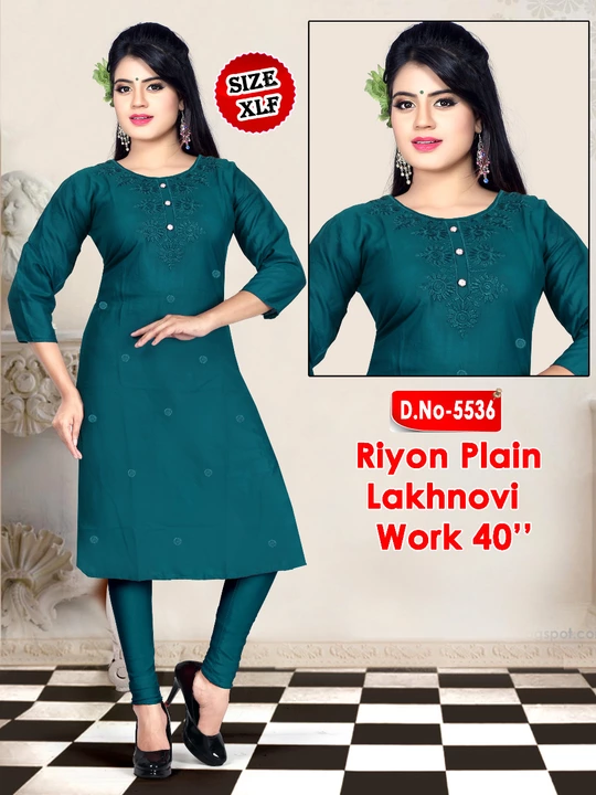 Rayon embroidery work Kurtis  uploaded by Glam fashion on 9/26/2022