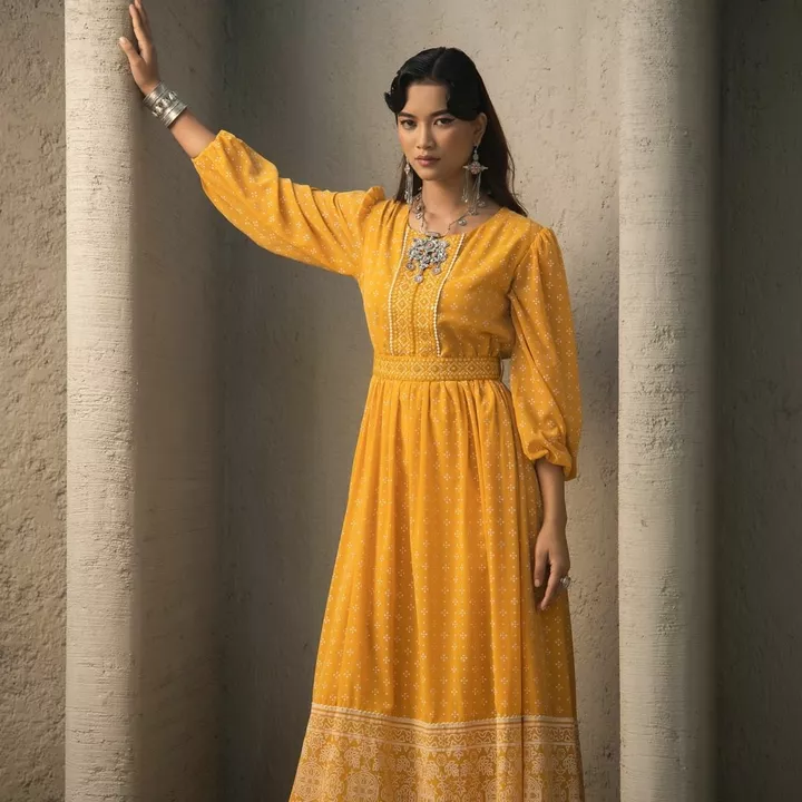  YELLOW GEORGETTE FESTIVE PRINTED FLARED MAXI FOR WOMEN

 uploaded by ViDeH on 9/26/2022