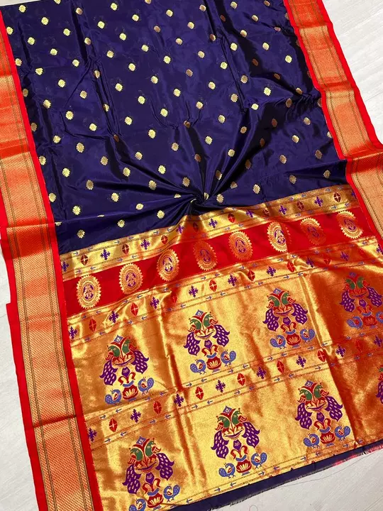 Post image *Pure Silk Copy Maharani Paithani*
*Maharani Paithani*😍😍😍😍😍Tana Soft Silk  All Over ButtiContrast BlousePremium Quality 100%
😍😍😍😍😍😍