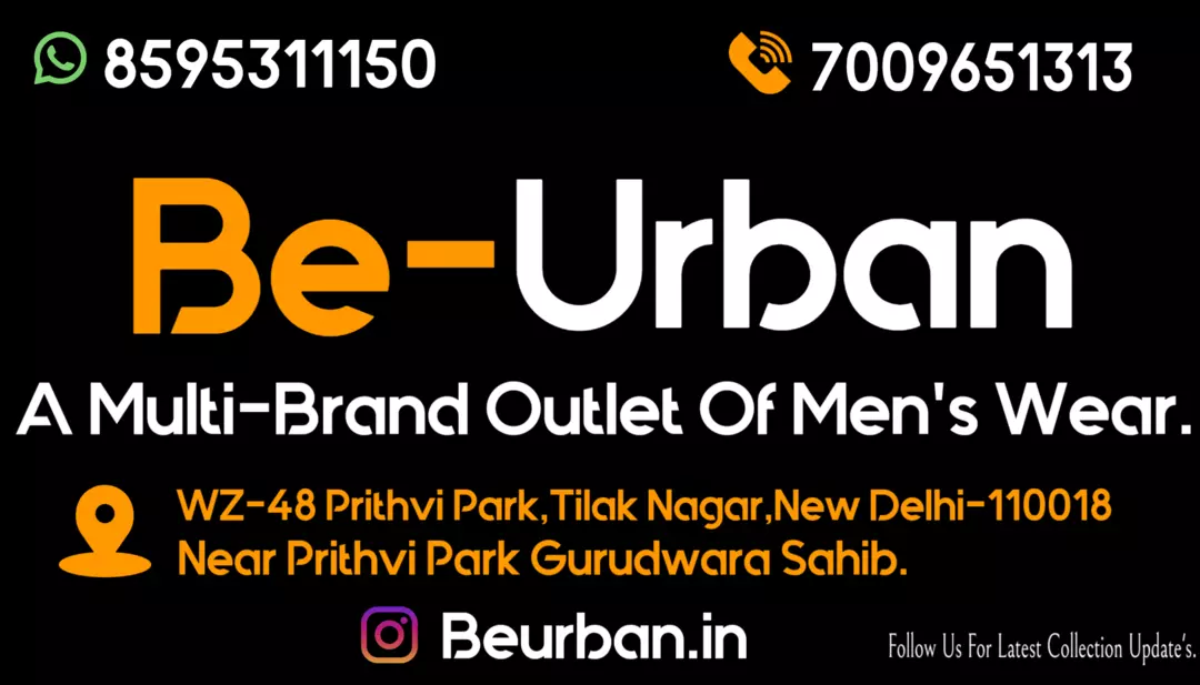 Visiting card store images of Be-Urban 