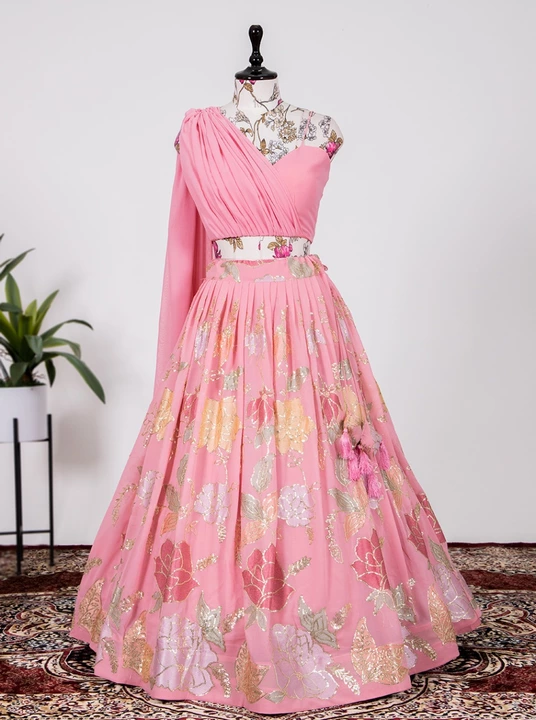 Post image Resellers and Buyers Contact Us On WhatsApp @ +91 7265930096

*🌷Ready To Wear🌷*

A bright and blissful curation of dresses and separates with playful details are perfect for any season.

*Lehenga(Stitched)*
Lehenga Fabric : Georgette
Lehenga Work : Sequins and Thread Embroidery Work
Waist : Support Up To 42
Stitching : Stitched With Canvas
Lehenga Closer : Drawstring with a Heavy Handmade Tassels 
Length : 41
Flair : 3.4  Meter
Inner : Micro Cotton

*Blouse And Dupatta(Stitched)*
Blouse Fabric : Georgette 
Blouse Work : Plain
Blouse Pattern : Heart Shape 
Blouse Size : *Fully Stitched* Size is 38 there Extra Margin So Customer Can Adjust from 36" to 42" and *Also attached Dupatta*

*Package Contain :* Lehenga, Blouse and Dupatta, Drawstring 

*Weight : 1.1 kg*

*Price : 1700+Shipping*