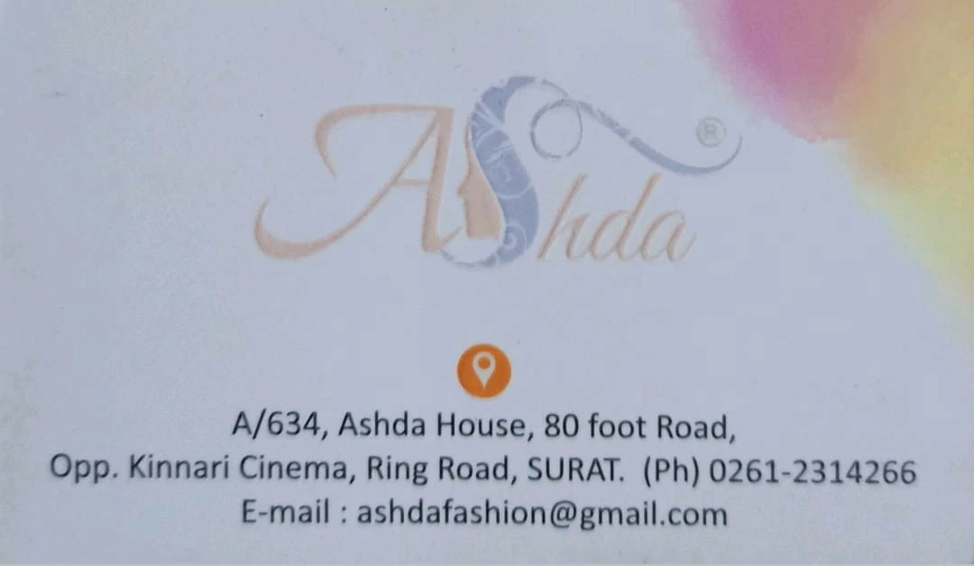 Visiting card store images of Ashda Fashion