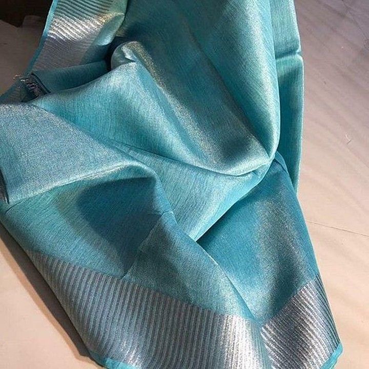 Tissue Linen sarees. uploaded by business on 12/28/2020