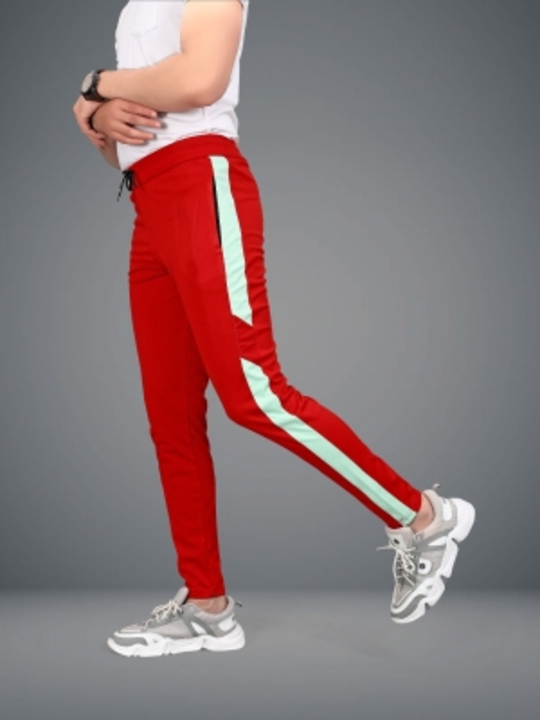 Product image with price: Rs. 249, ID: embellished-color-block-men-red-track-pants-073e1cf0